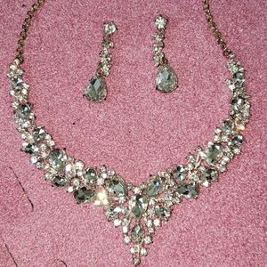 Bling necklace and earrings